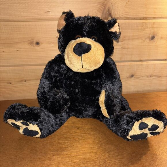 Unbranded Other - Teddy Bear Stuffed Animals 10'' Black Bear Plush Plushies Footprints Gift Basket